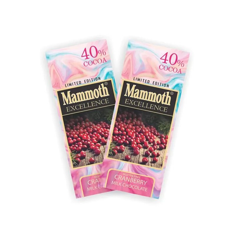 40% Cocoa Milk Chocolate with Cranberries – Pack of 2